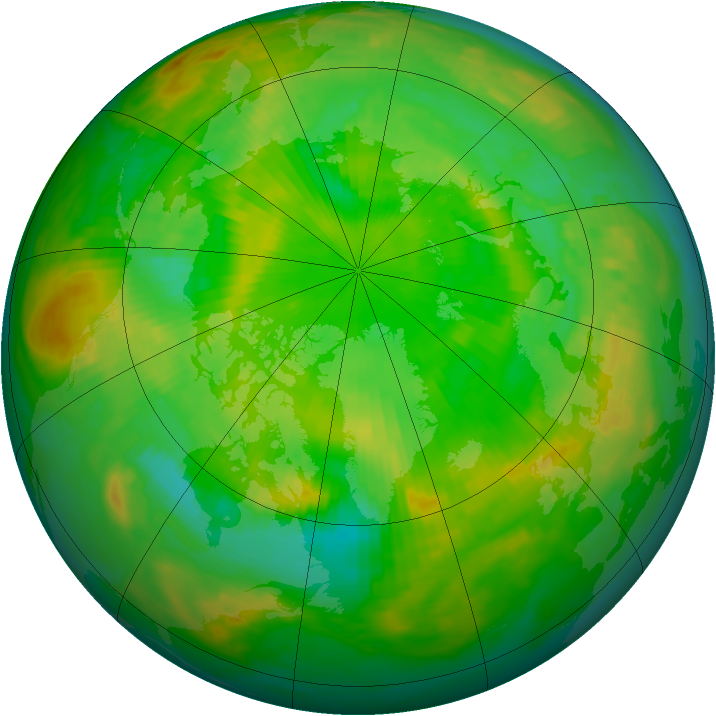 Arctic ozone map for 28 June 1985